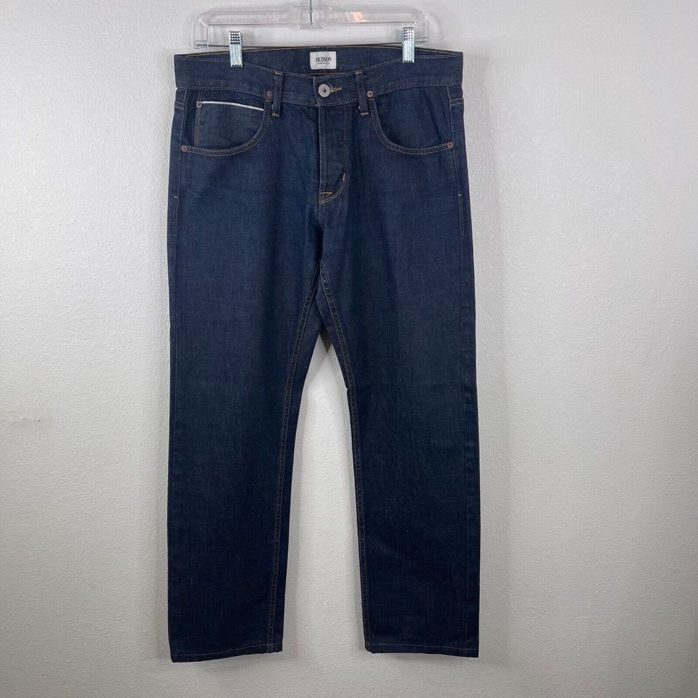 Hudson‎ Mens Jeans Size 33 Dark Wash Straight Leg Denim 100% Cotton